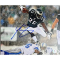 Lesean McCoy Autographed Philadelphia Eagles Green Jersey Hurdle 8x10 Beckett BAS product image 1, provided for visual