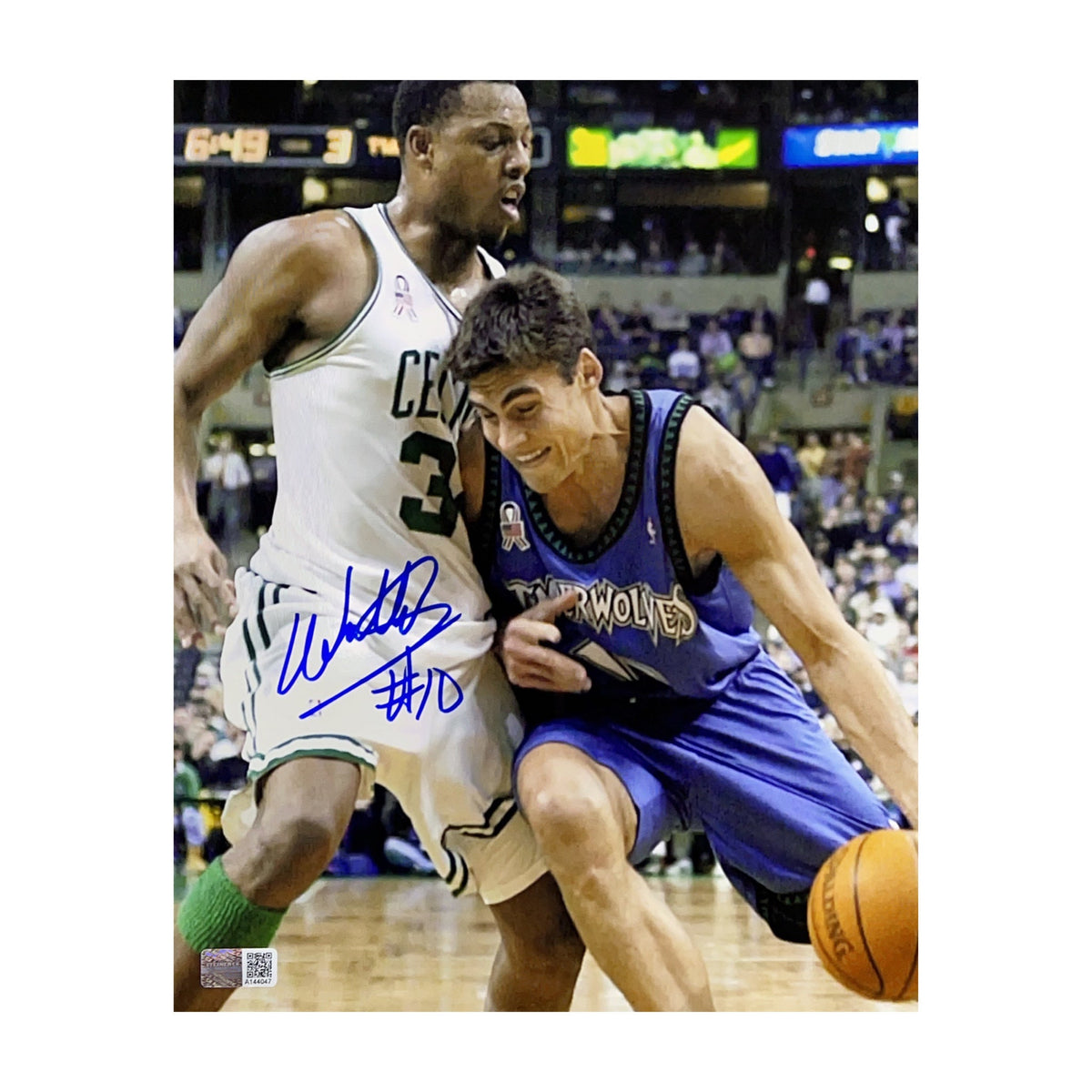 Wally Szczerbiak Autographed Minnesota Timberwolves Paul Pierce 8x10 Steiner CX product image 1, provided for visual