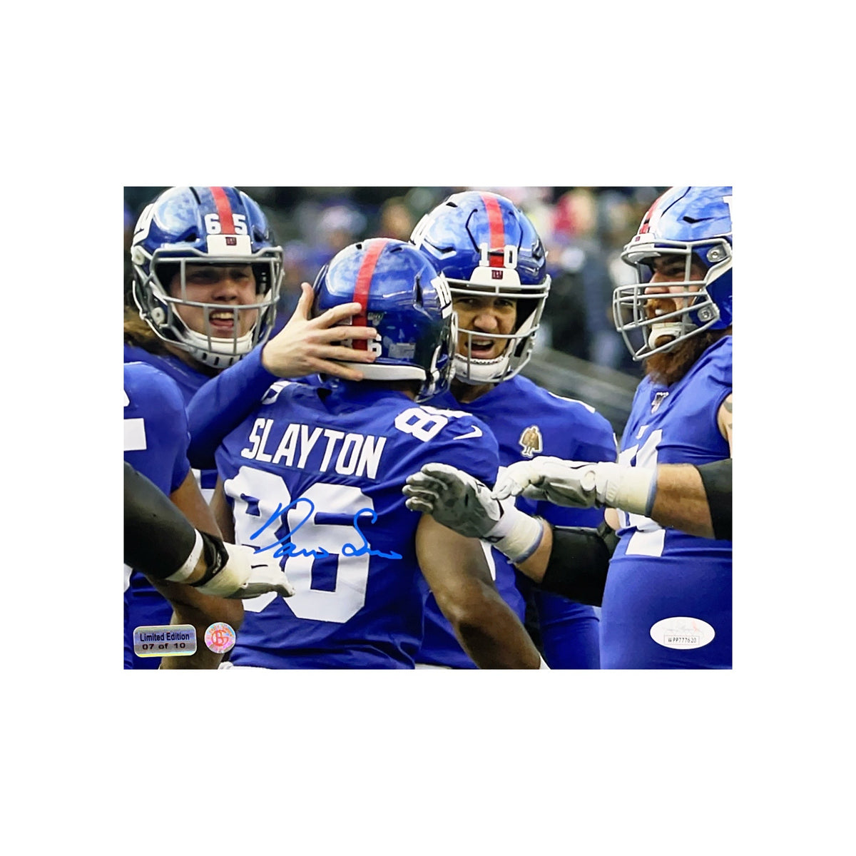 Darius Slayton Autographed New York Giants 8x10 LE /10 JSA product image 1, provided for visual reference and product detail