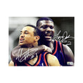 Larry Johnson & John Starks Autographed New York Knicks Horizontal 8x10 Steiner CX product image 1, provided for visual