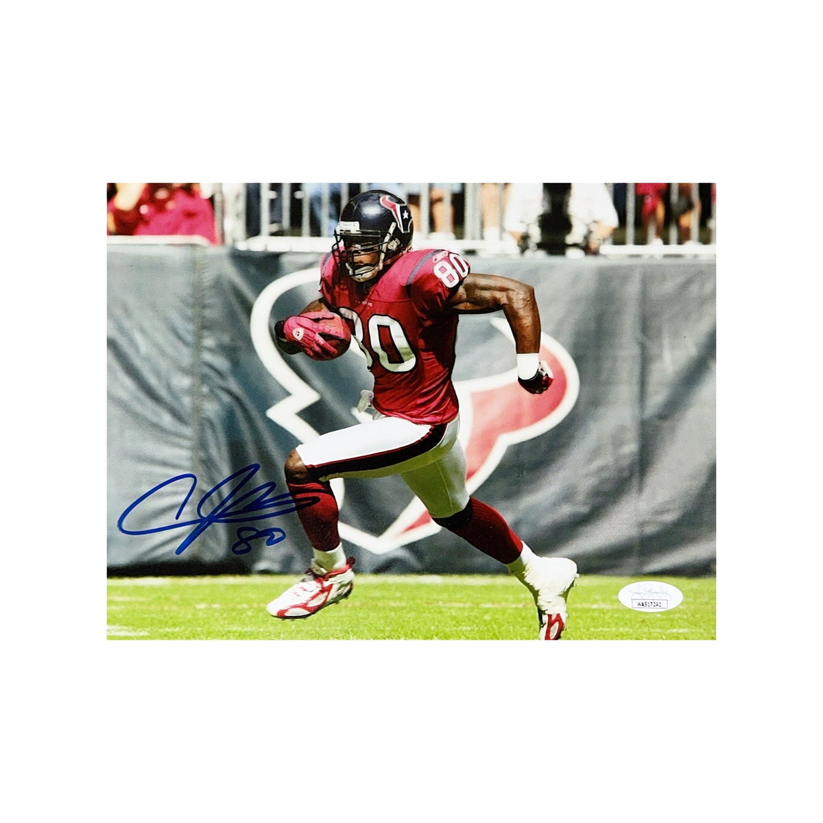 Andre Johnson Autograpahed Houston Texans 8x10 JSA product image 1, provided for visual reference and product detail review