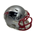 Demario Douglas Autographed New England Patriots Speed Mini Helmet Beckett BAS product image 1, provided for visual