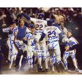 1986 New York Mets Team Autographed Ray Knight Jump Blue Ink 16x20 Horizontal JSA product image 1, provided for visual