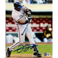 Frank Thomas Chicago White Sox Grey Jersey Swing 8x10 Beckett BAS product image 1, provided for visual reference and product
