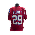 LeGarrett Blount Autographed New England Patriots Red Jersey JSA product image 1, provided for visual reference and product