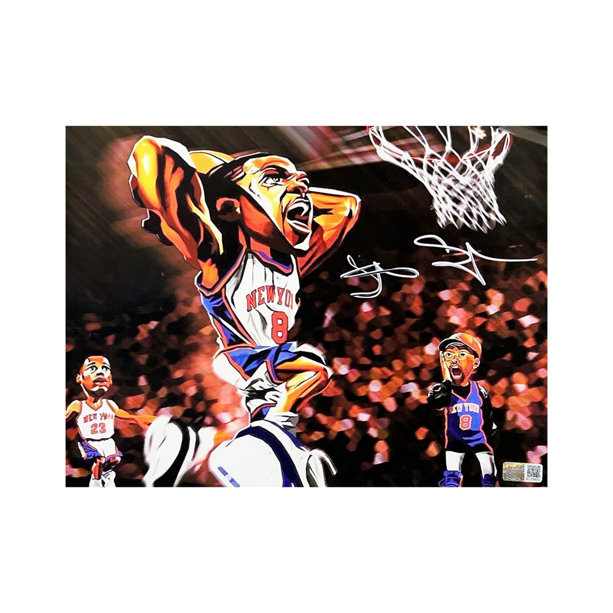 Latrell Sprewell Autographed New York Knicks Dunk Cartoon 8x10 Steiner CX product image 1, provided for visual reference and