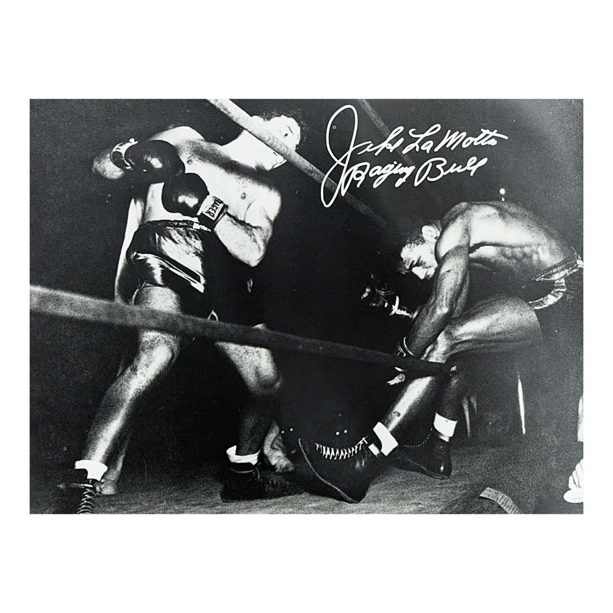 Jake LaMotta Autographed 16x20 Raging Bull Inscription JSA product image 1, provided for visual reference and product detail