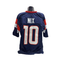 Bo Nix Denver Broncos Autographed Navy Blue Jersey Beckett BAS product image 1, provided for visual reference and product