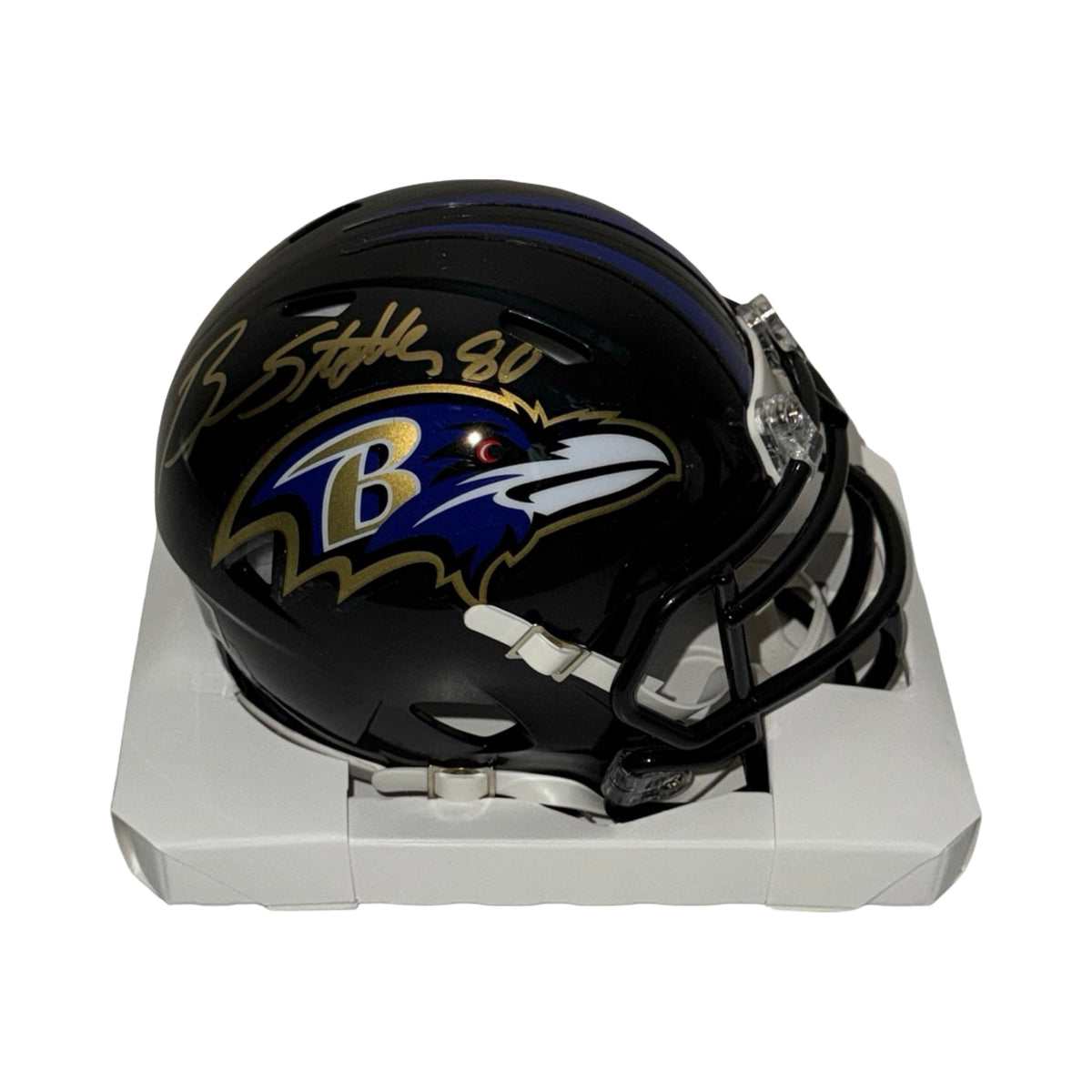 Brandon Stokley Baltimore Ravens Speed Mini Helmet Beckett BAS product image 1, provided for visual reference and product