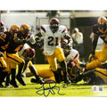 LenDale White USC Trojans White Jersey Running Vs ASU Autograph 8x10 Photo Beckett BAS product image 1, provided for visual