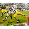 LenDale White USC Trojans White Jersey Reaching For Endzone Autograph 8x10 Photo Beckett BAS product image 1, provided for